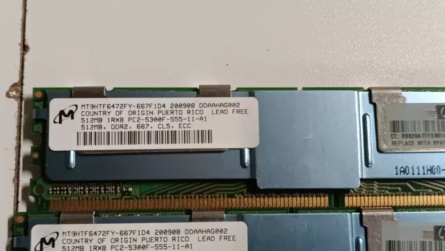 Lot De Ram Serveur MacPro FBdimm 512Mo - 2Go Total 2