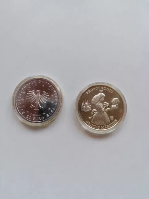 20 Euro Gedenkmünze und Sonderprägung Grimms Märchen Froschkönig Silber