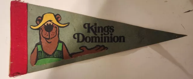 Vintage Kings Dominion 8 Inch mini Pennant Grizzly Bear Mascot Graphic