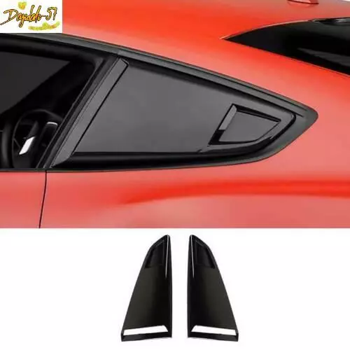 Side Vent Window Scoop Louver Cover Decor For Ford Mustang 2015-22 Gloss Black