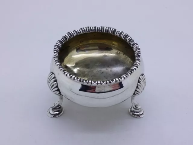 George II 1757 Sterling Silver Cauldron Salt Cellar Hallmarked London