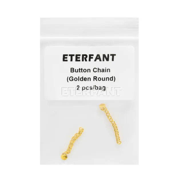 ETERFANT Dental Ortho Lingual Button Chains with Mesh Round Base Gold 2Pcs/Pack