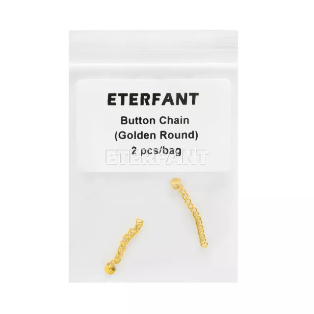 ETERFANT Dental Ortho Lingual Button Chains with Mesh Round Base Gold 2Pcs/Pack