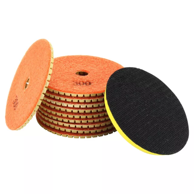 4" Diamond Wet Polishing Pad Grit 300 10pcs for Granite Concrete Marble