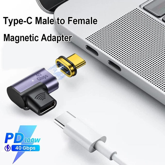 Elbow Fast Charging 8K 60Hz 40Gbps Magnetic Adapter PD 100W Type-C Converter