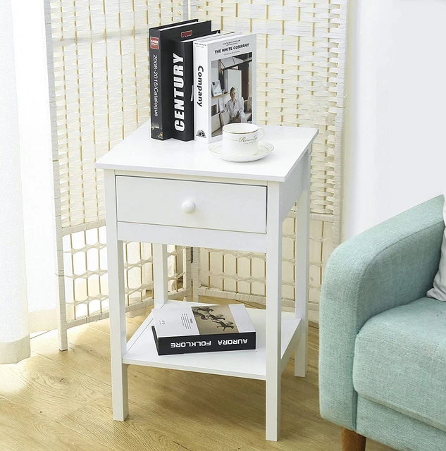 Cassetto comodino Woodluv con mensola armadio tavolino laterale unità di stoccaggio