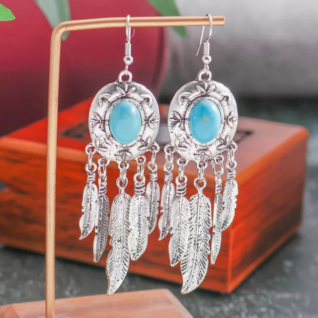 Vintage Elegant Women Turquoise Dangle Drop Earrings Party Wedding Jewelry GIfts