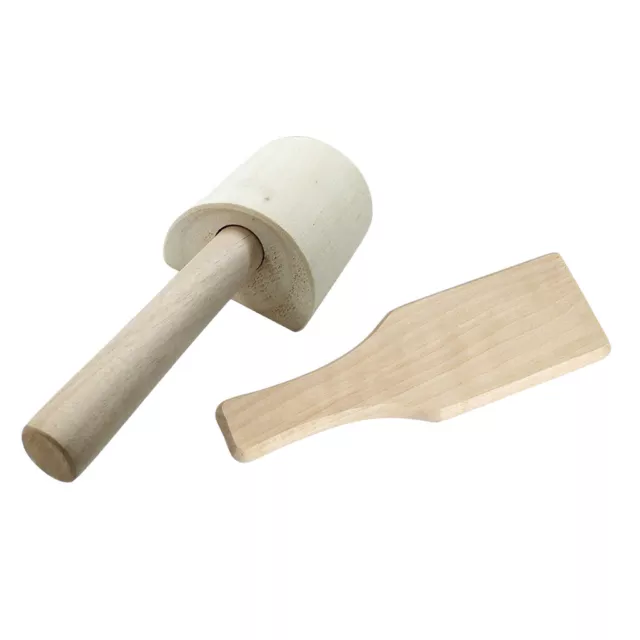 2x Holz Ton Paddel Keramik Handgemachtes Werkzeug für Küche Hobbys