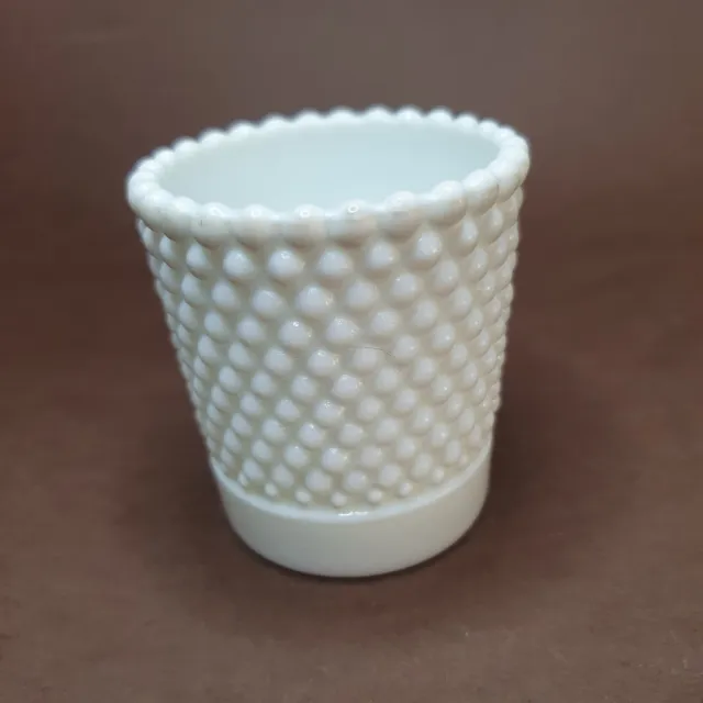 vintage HALLMARK CANDLES milk glass dimple pattern candle holder