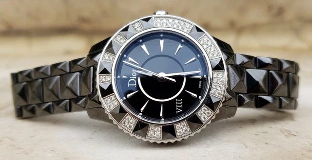 Christian Dior VIII Diamonds  Ceramic 33mm Quartz Ladies Watch