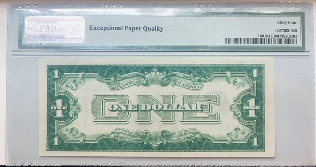 1928A $1 Silver Certificate Funnyback Fr.1601 PA Block PMG 64 EPQ S/N P87307836A 2
