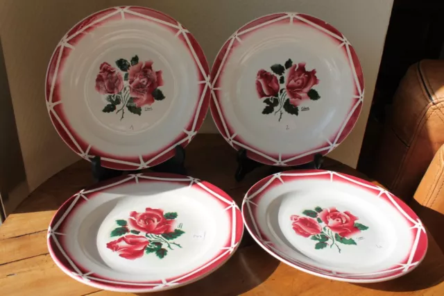 4 assiettes à plates -Digoin Sarreguemines - modèle CIBON- vintage - en bon état