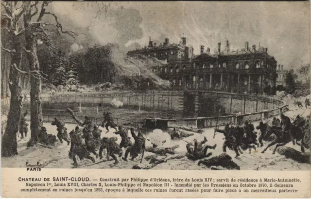 CPA Chateau de ST-CLOUD incedie MILITARY WAR 1870 (50323)