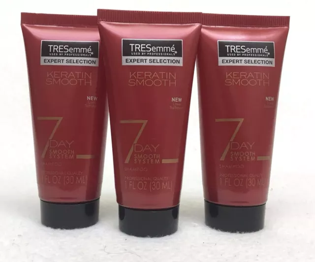 Shampooing 3 Tresemme kératine lisse 7 jours système lisse 1 fl oz