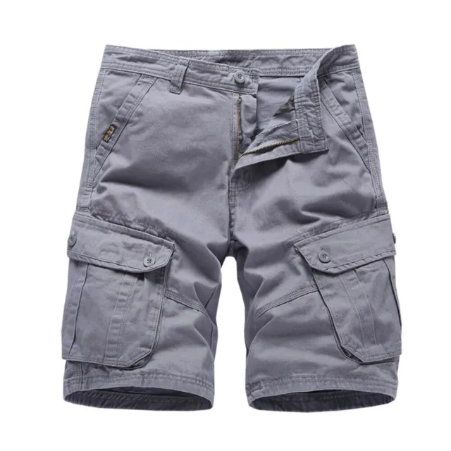 Mens Cargo Combat Shorts Casual Work Cotton Cargo Half Pants Outdoor Size 30-40