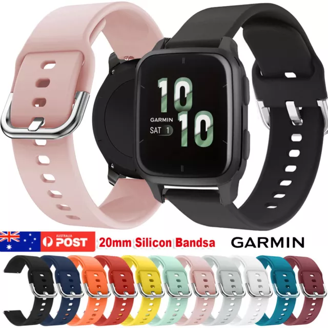 20mm 22mm Silicone Strap For Garmin Venu 2/ SQ Band Watch Vivoactive 3/4  Forerunner 645