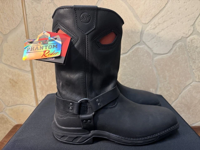 MEN’S SQUARE TOE Harness Roper Work Boot Biker Boot Size 11.5 D Leather ...
