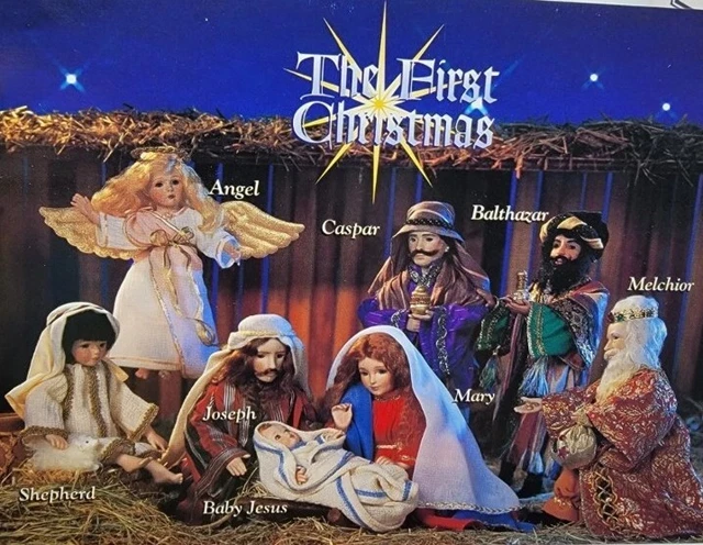 Paradise Galleries Treasury Collection Christmas Nativity Set 8 Dolls & Manger 3