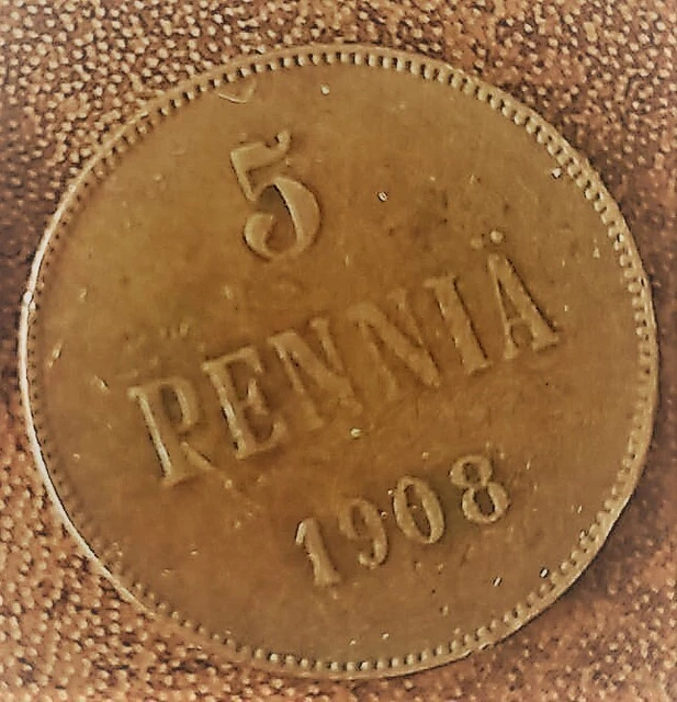 5 Penniä - Nikolai II - 1908.