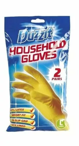 2 X Pares De Guantes De Lavado De Platos De Cocina Limpieza De Látex Fuerte Agarre Antideslizante 2