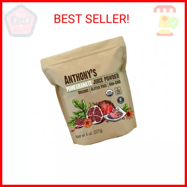 Anthony's Organic Pomegranate Juice Powder, 8 oz, Gluten Free, Non GMO, Vegan