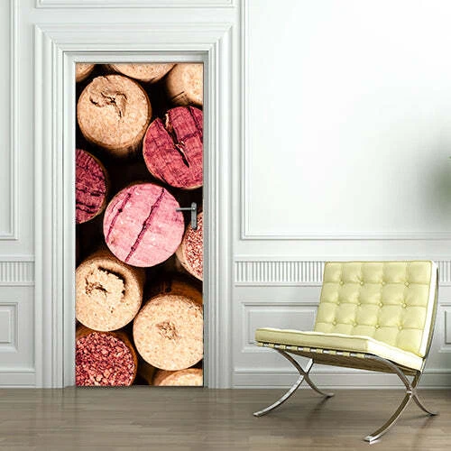 Decorazione adesiva Porta Sughero 1 sticker lavabile pvc varie misure