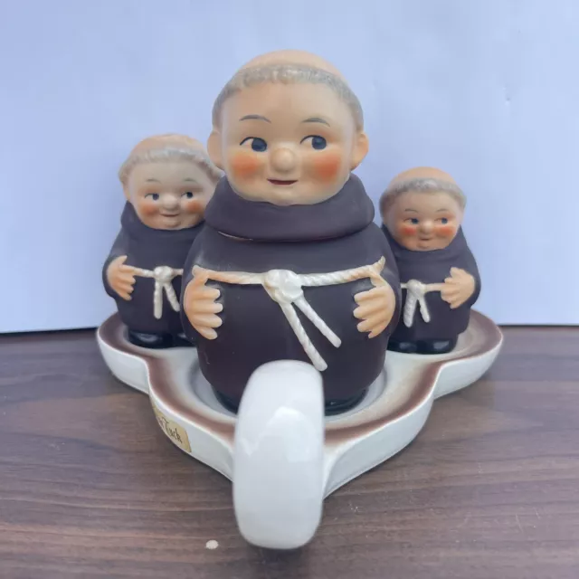 VTG Goebel MI Hummel figurine WGermany Friar Monks Condiment Set Spoon Tray Jars