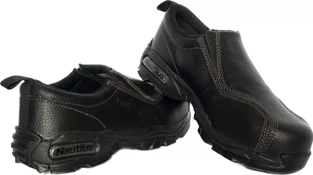 Calzado de seguridad Nautilus N1620 zapatos de trabajo para hombre 8,5 W sin cordones marrón