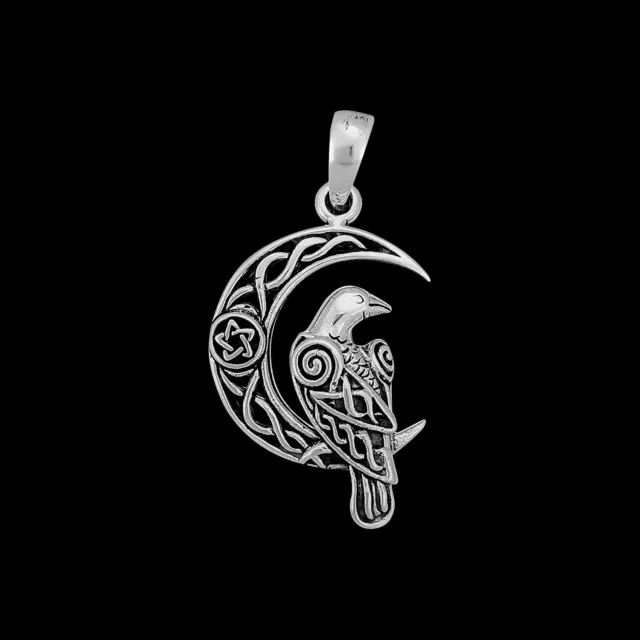 925 Sterling Silver Celtic Pendant, Viking pendant, Raven Pendant, Nevermore...