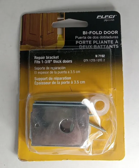 Soporte de reparación de puerta doble plegable Plpci N 7192, montaje superior o inferior (paquete de 2)
