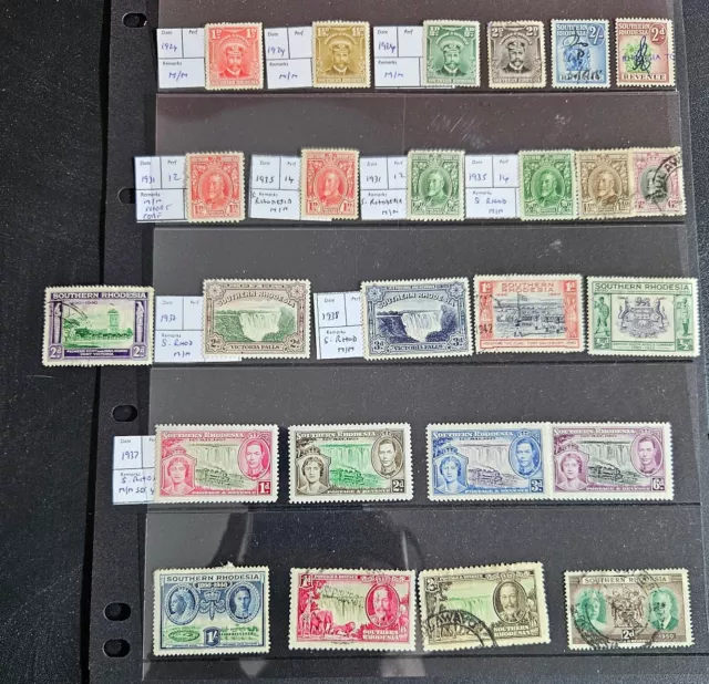 British commonwealth Rhodesia vintage stamps