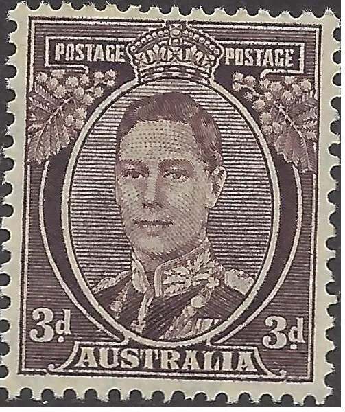 Australia 1941 3d Brown KGVI Unhinged Mint, SG 187