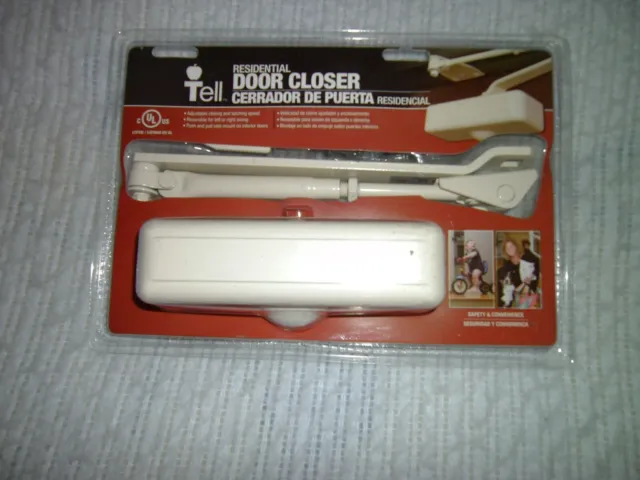 Tell DC100081 Residential Door Closer, Ivory, FREE SHIPPING
