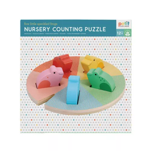 Nursery Counting Puzzle: Five Little Speckled Frogs by Petit Collage