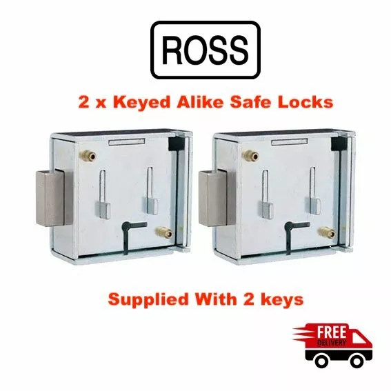 ROSS 6 Lever Safe Lock-2 x Keyed Alike Locks 600AL-2 Keys-Free Post! 08952673