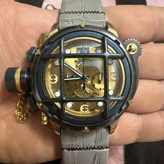 INVICTA NAUTILUS RUSSIAN Diver Men s Gold Tone Swiss Chronograph Watch 26457 1 158.01 PicClick