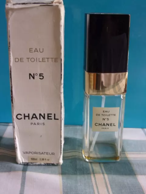 Vintage 1970s Chanel No 5 Eau De Toilette  Empty Bottle with  Box 100ml