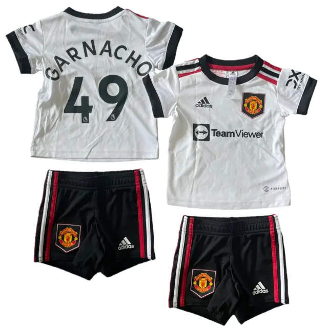 Manchester United Football Kit (Size 3-6M) Infant's adidas Away - Garnacho - New