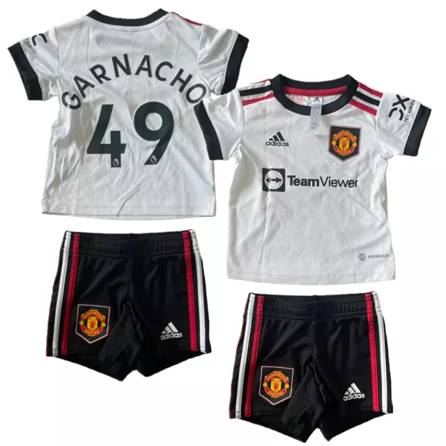 Manchester United Football Kit (Size 3-6M) Infant's adidas Away - Garnacho - New