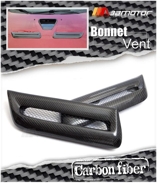 TWIN CARBON FIBER Scoop Hood Air Vents fits Mitsubishi Evolution EVO 10