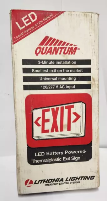 Lithonia Lighting Quantum LED Emergency Exit Sign LQM S W 3 R 120/277 Red Letter