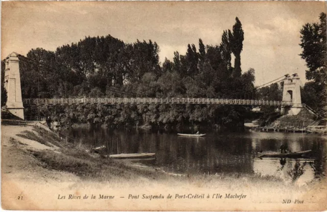 CPA AK Creteil Pont Suspendu de Port-Creteil a l'Ile Machefer FRANCE (1282355)