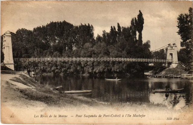 CPA AK Creteil Pont suspendu de Port-Creteil a l'Ile Machefer FRANCE (1282355)