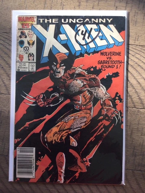 Uncanny X-MEN # 212 Wolverine Vs Sabretooth Round 1 Newsstand VF