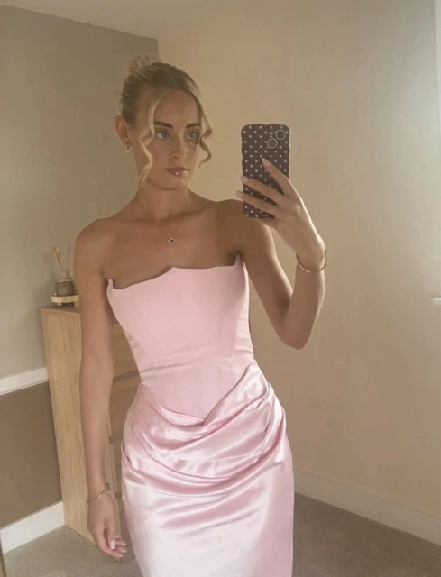 HOUSE OF CB Persephone Rose Shadow Strapless Corset Maxi Dress £125.50