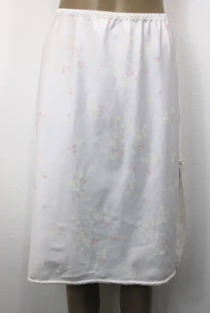 Vintage 70s 80s Sears Mod Floral Print Lace Trim Half Slip Skirt Size M