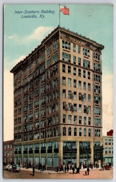 Vintage Postcard 1912 Home Life Building U.S. Flag Louisville Kentucky Structure
