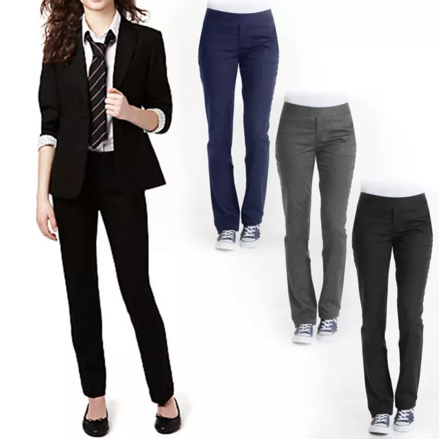 3-Pack Girl's Super Stretch Pencil Skinny Uniform Pants (4-20) - Walmart.com