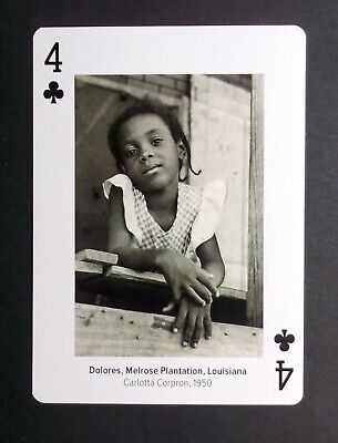 Playing card Carlotta Corpron Dolores Melrose Plantation 1950 4 of Clubs WA