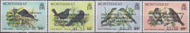 Montserrat Defins Endemic Birds 40th Ann Wedding QEII O/P 1987 MNH-11 Euro